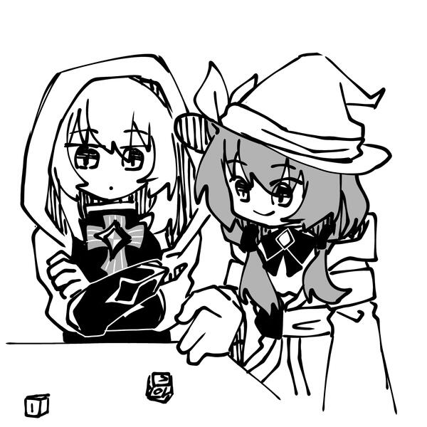 Moona and Risu with d10 and d6